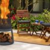 360 Degree Fire Pit with Wood Storage