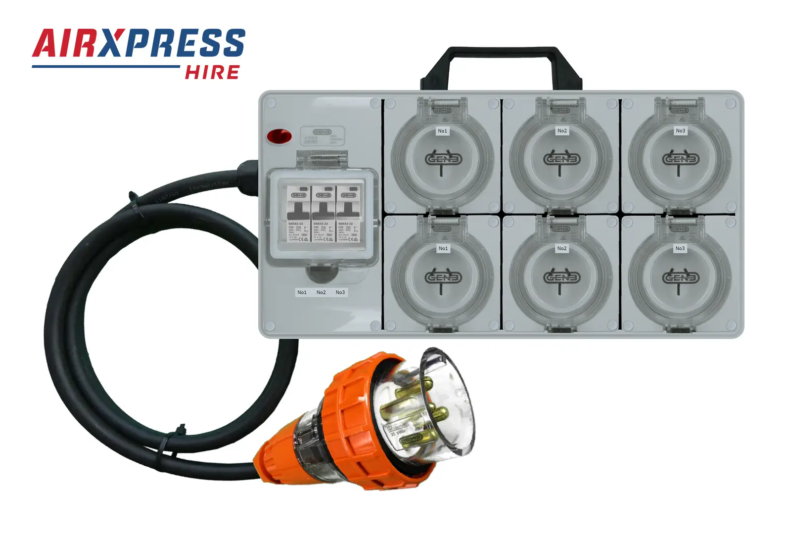 32 Amp 3 Phase Distribution Board to 6 x 15 rental