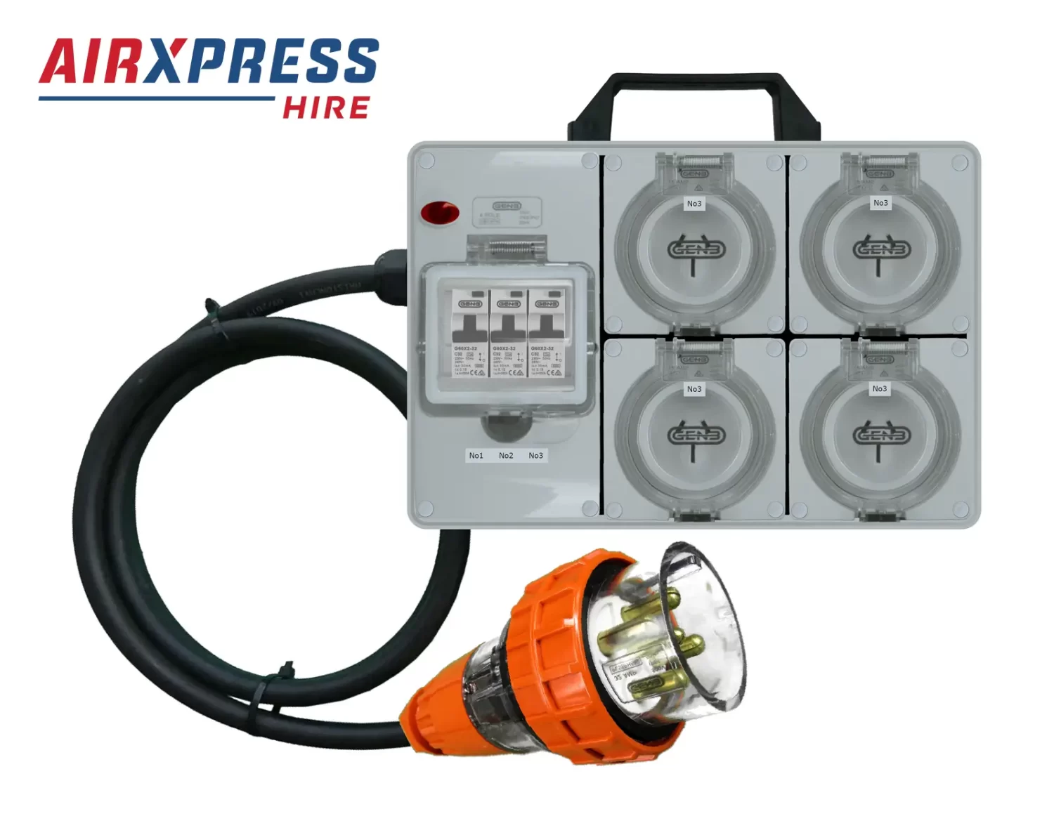32 Amp 3 Phase Distribution Board to 10 x 15 rental