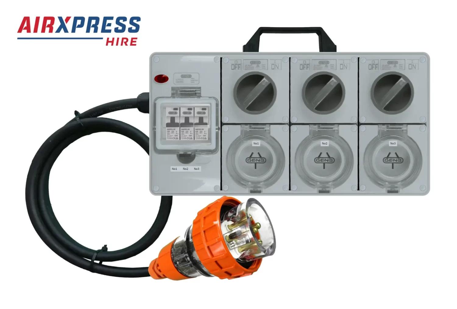 32 Amp 3 Phase Distribution Board to 3 x 20 Amp Single Phase Rental