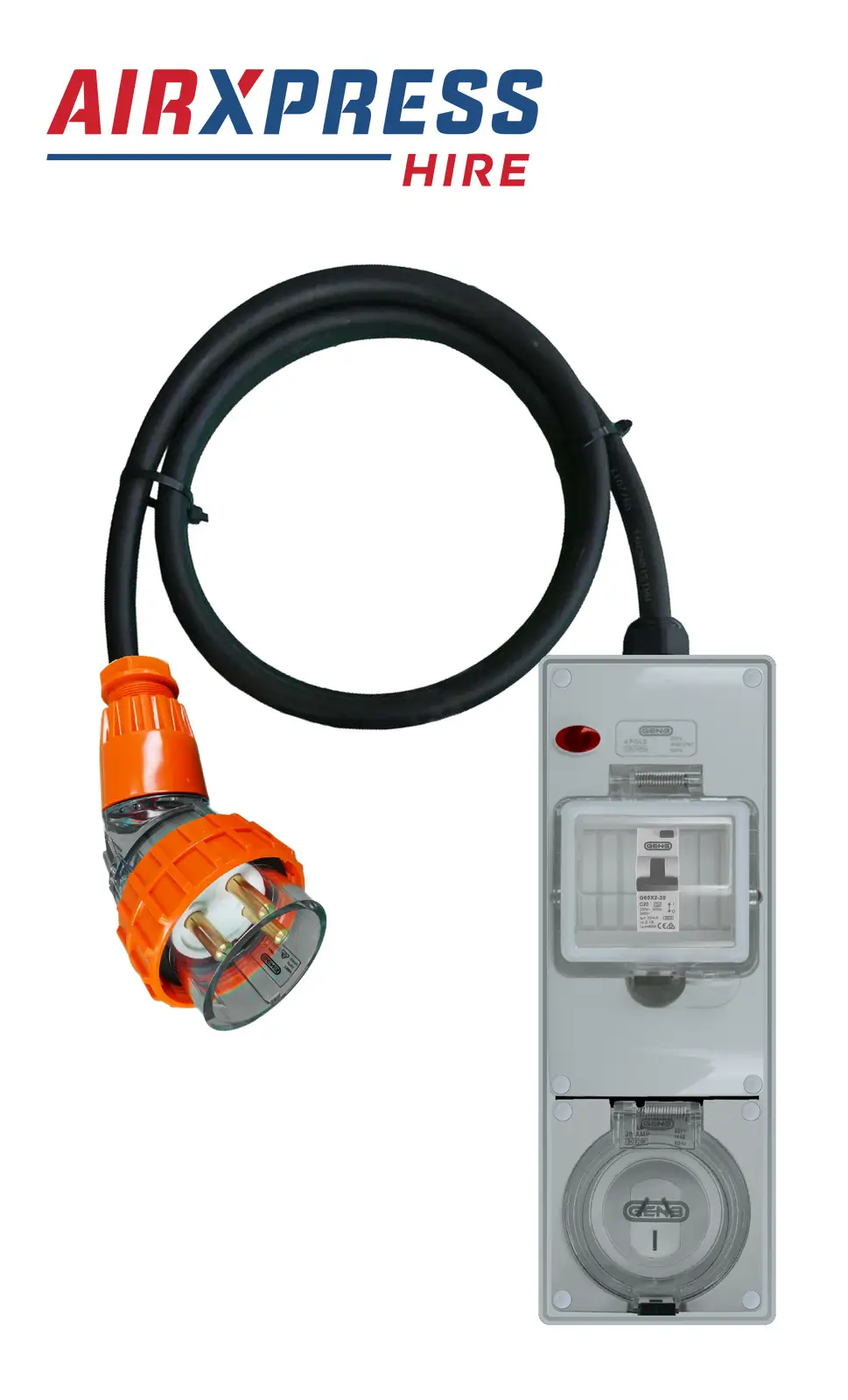 32 Amp Single Phase to 20 Amp Flat Single Phase Hire